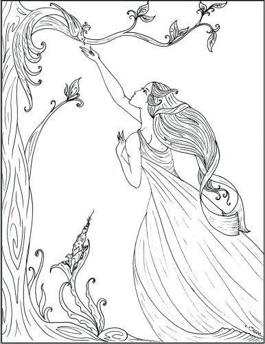 386x500 Coloring Page Art Nouveau Coloring Pages. Art Deco Coloring