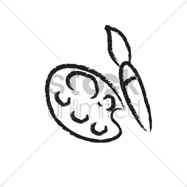 600x600 A Paintbrush And Palette Vector Image