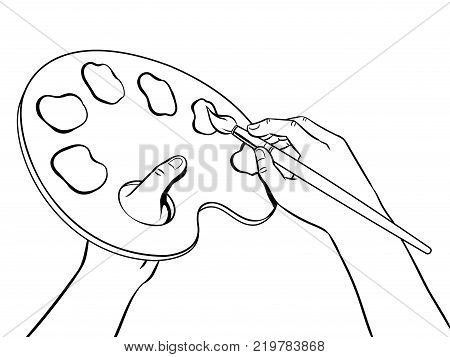 450x357 Palette Paints Brush Hands Artist Vector Amp Photo Bigstock