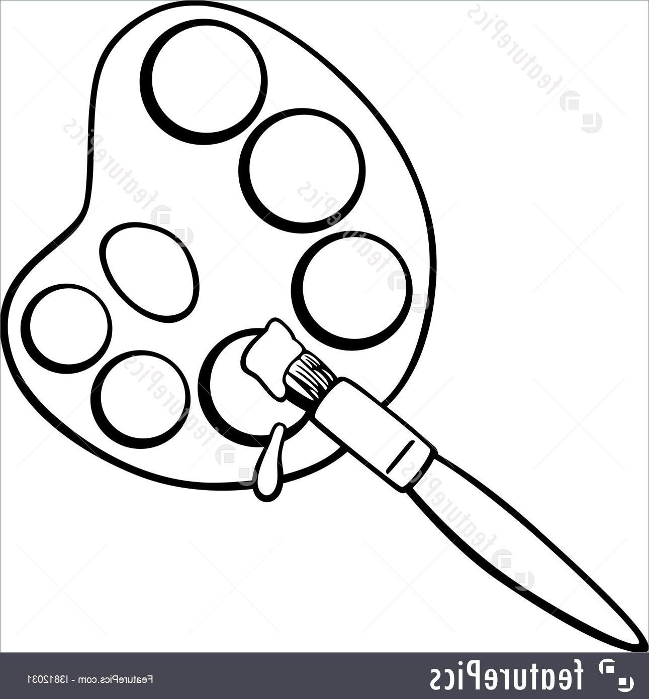 1291x1392 Top Brush And Artist Palette Stock Illustration Image