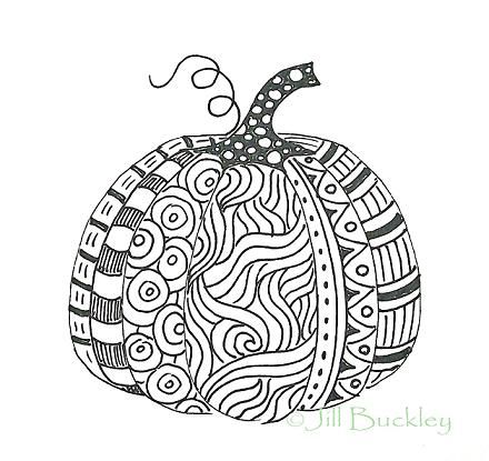 440x415 Pumpkin Line Drawing