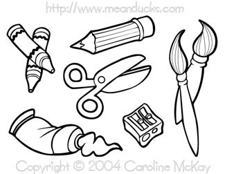 325x252 Art Supplies Clip Art Black And White