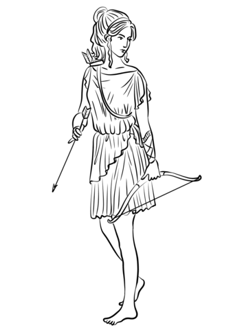339x480 Artemis Or Diana Coloring Page Free Printable Coloring Pages