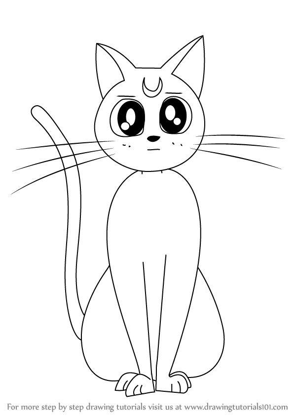 598x844 Learn How To Draw Artemis From Sailor Moon (Sailor Moon) Step By