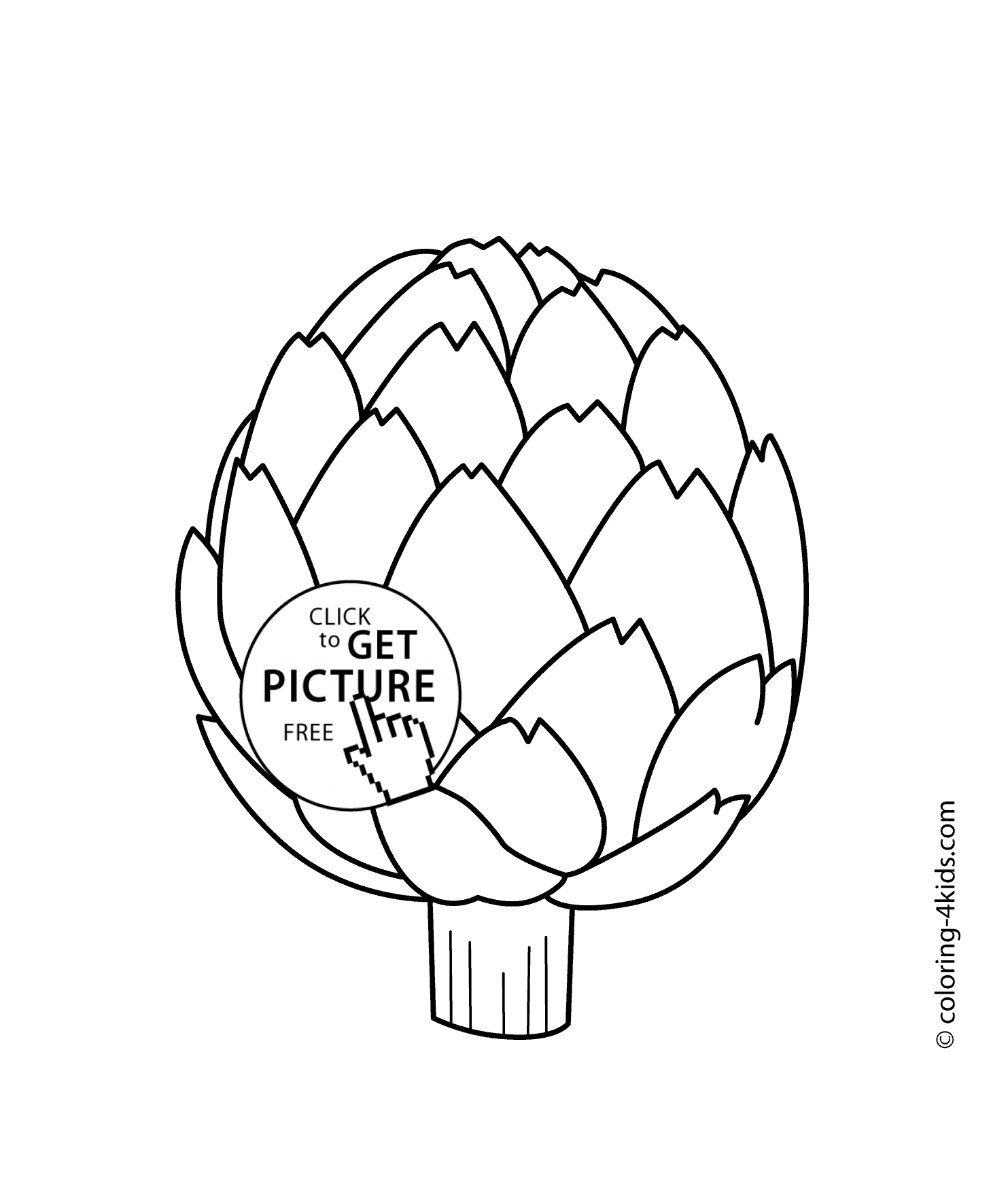 1483x1748 Artichoke Vegetables Coloring Pages For Kids, Printable Free