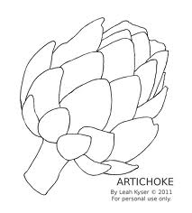 213x236 Simple Artichoke Line Drawing