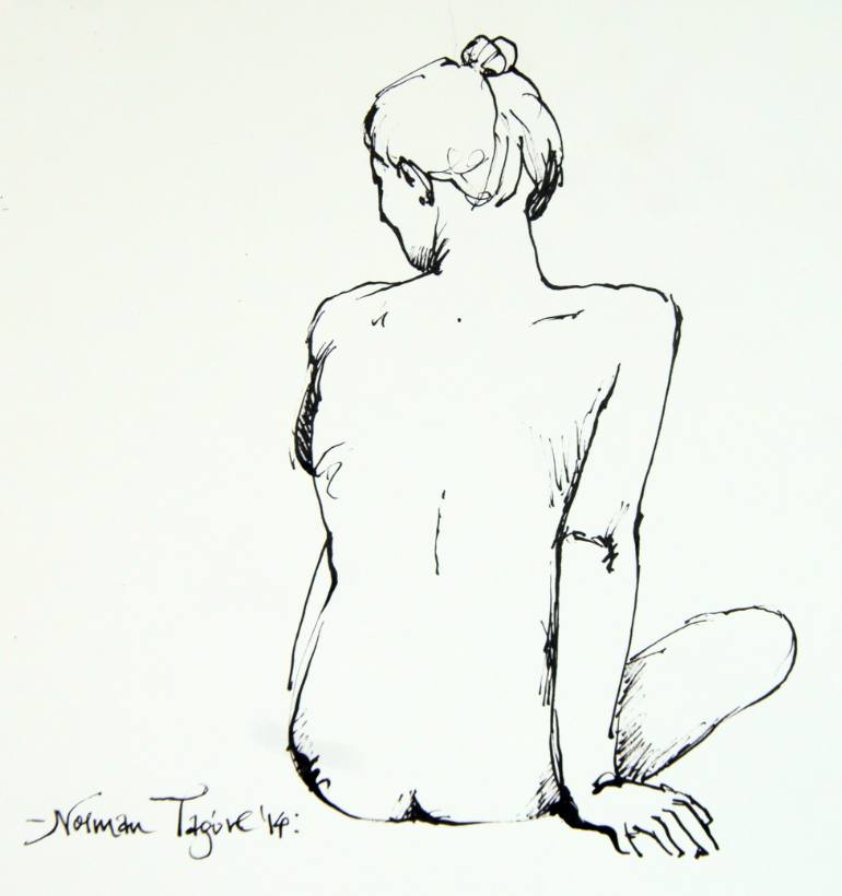 770x820 Saatchi Art A Nude Sketch. Drawing By Norman Tagore