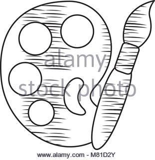 311x320 Paint Palette And Brush Icon Vector Illustration Graphic Design