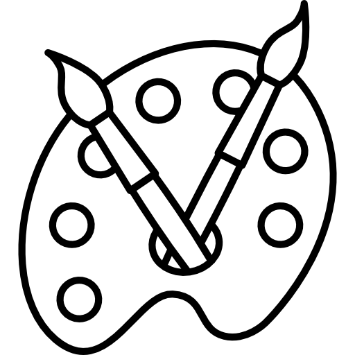 512x512 Arts, Paint Palette, Paint, Art, Artistic, Painting, Paint Brush Icon