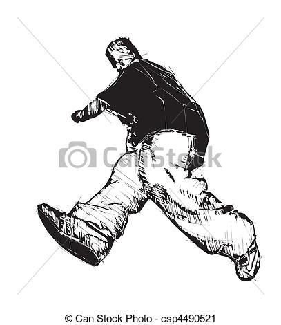407x470 Sketching Of The Break Dancer Vector Clip Art