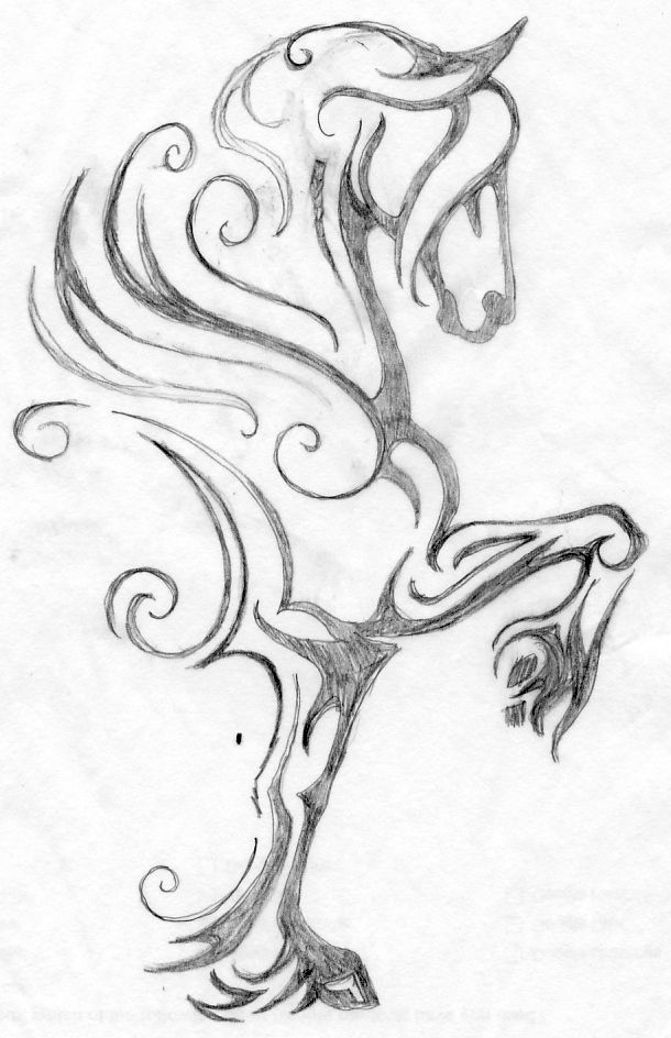 610x944 My Latest Horse Logo Design. Here Is Rough Pencil Drawing.