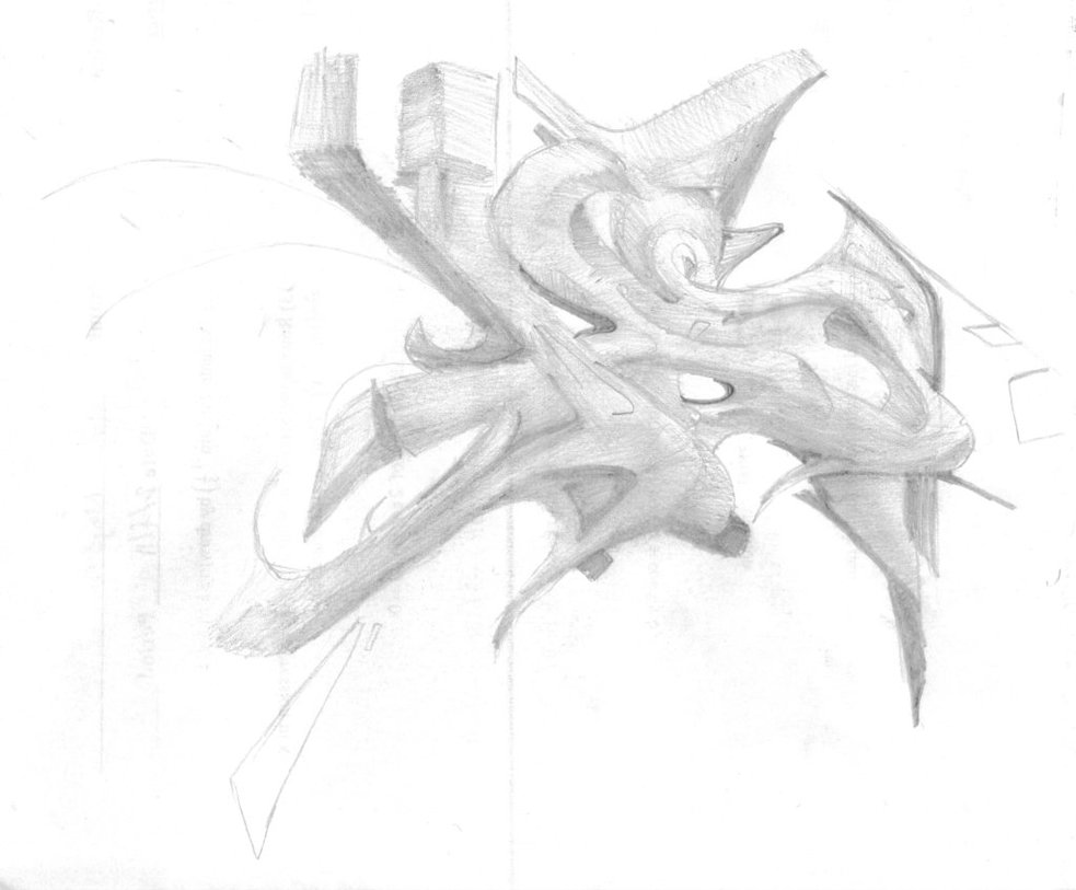 983x813 As 3d Graffiti Pencil Sketch By Ziranguy