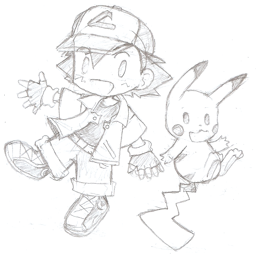 824x822 Chibi Ash And Pikachu Pokemon By Starrydays