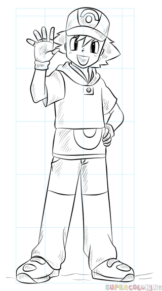 320x575 How To Draw Ash Ketchum Step By Step Drawing Tutorials