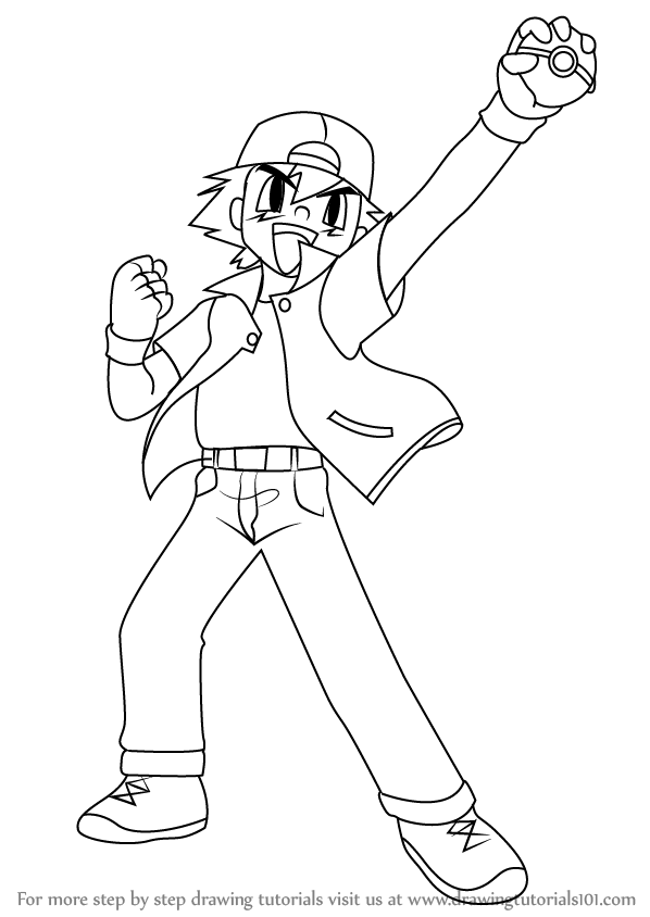 598x844 Learn How To Draw Ash Ketchum From Pokemon (Pokemon) Step By Step