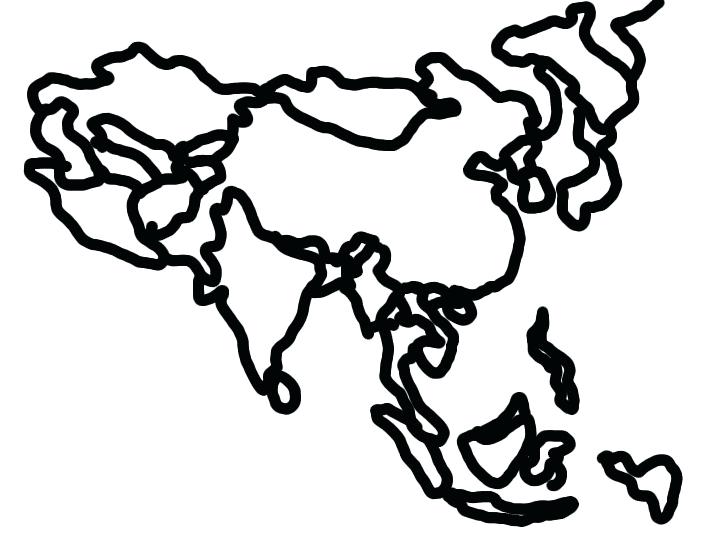 713x557 Asia Map Coloring Page Continent In World Map Coloring Page Map