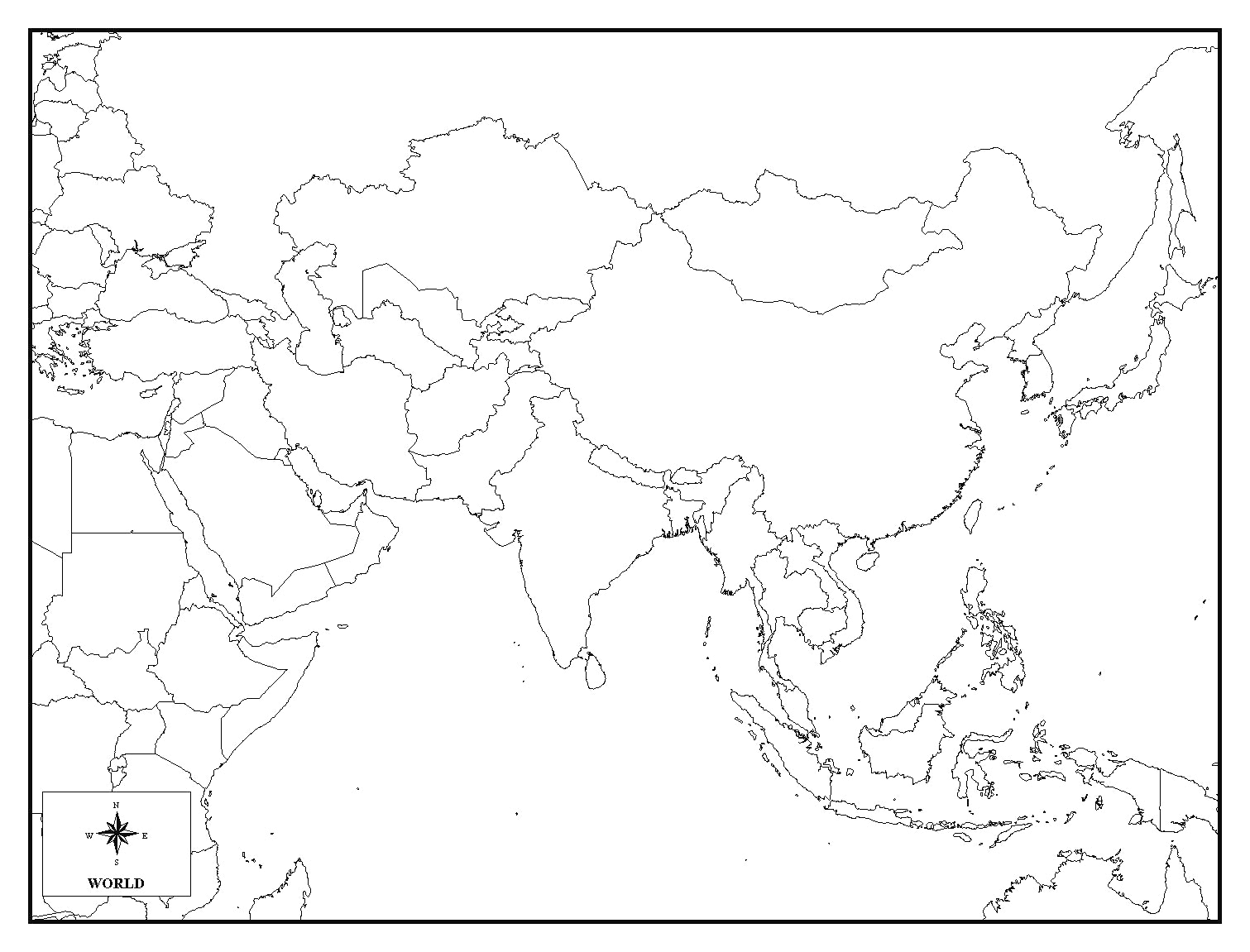 Asia Map Drawing at GetDrawings | Free download