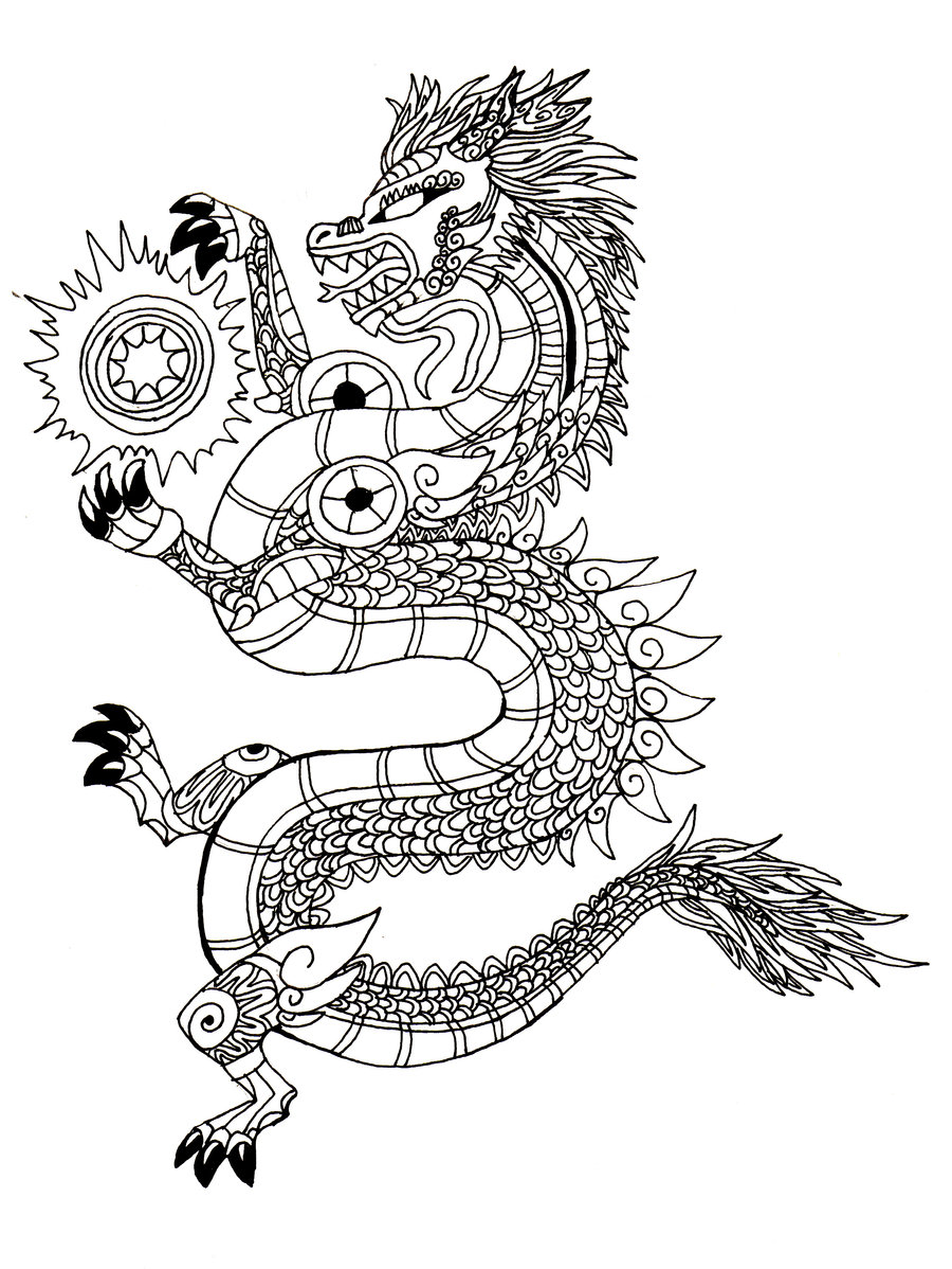 900x1198 Asian Dragon Tattoo By Sahikari