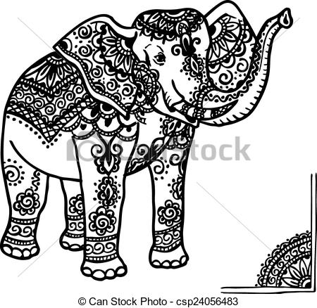 450x438 Drawn Asian Elephant Traditional