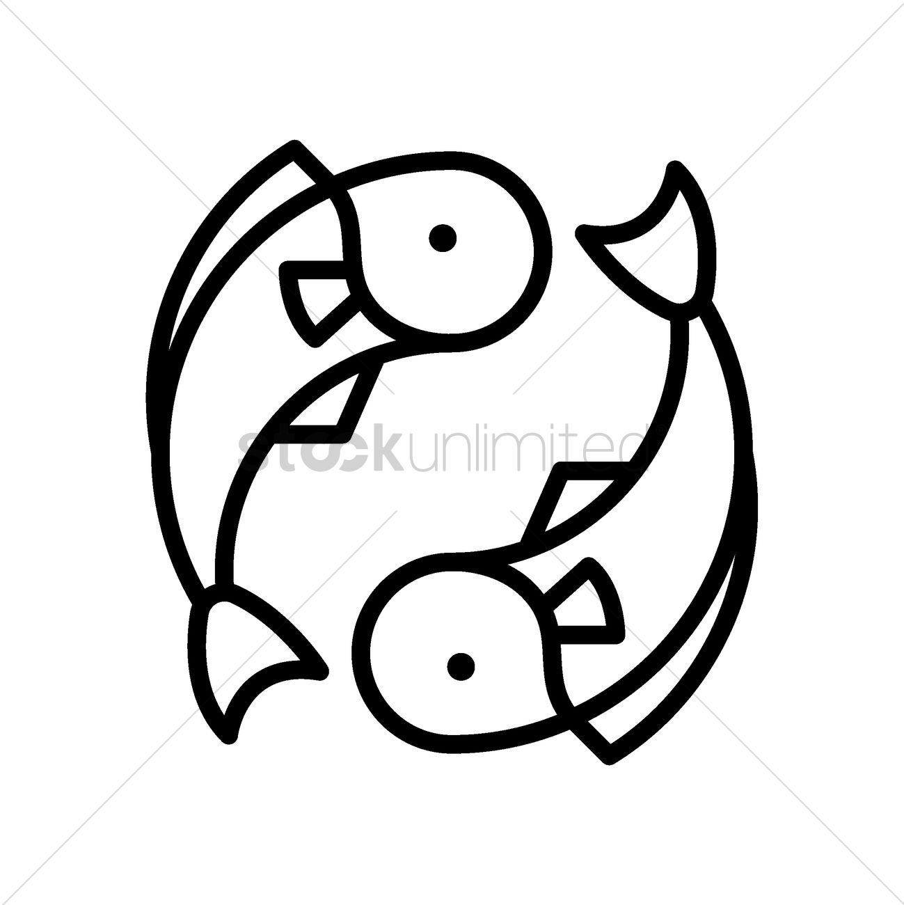 1299x1300 Chinese Fish Symbol Vector Image