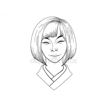 450x450 Cute Asian Girl Stock Vector Homunkulus28