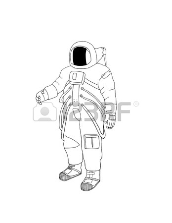 348x450 A Digital Drawing Of An Astronaut In Uniform Against A Plain