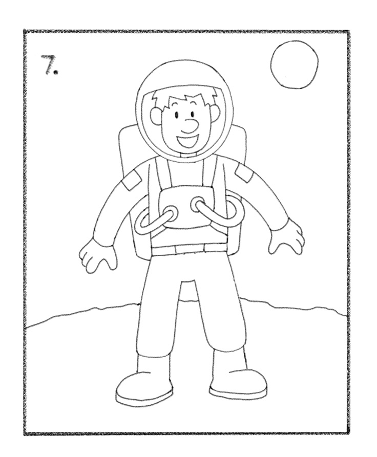 736x893 How To Draw An Astronaut