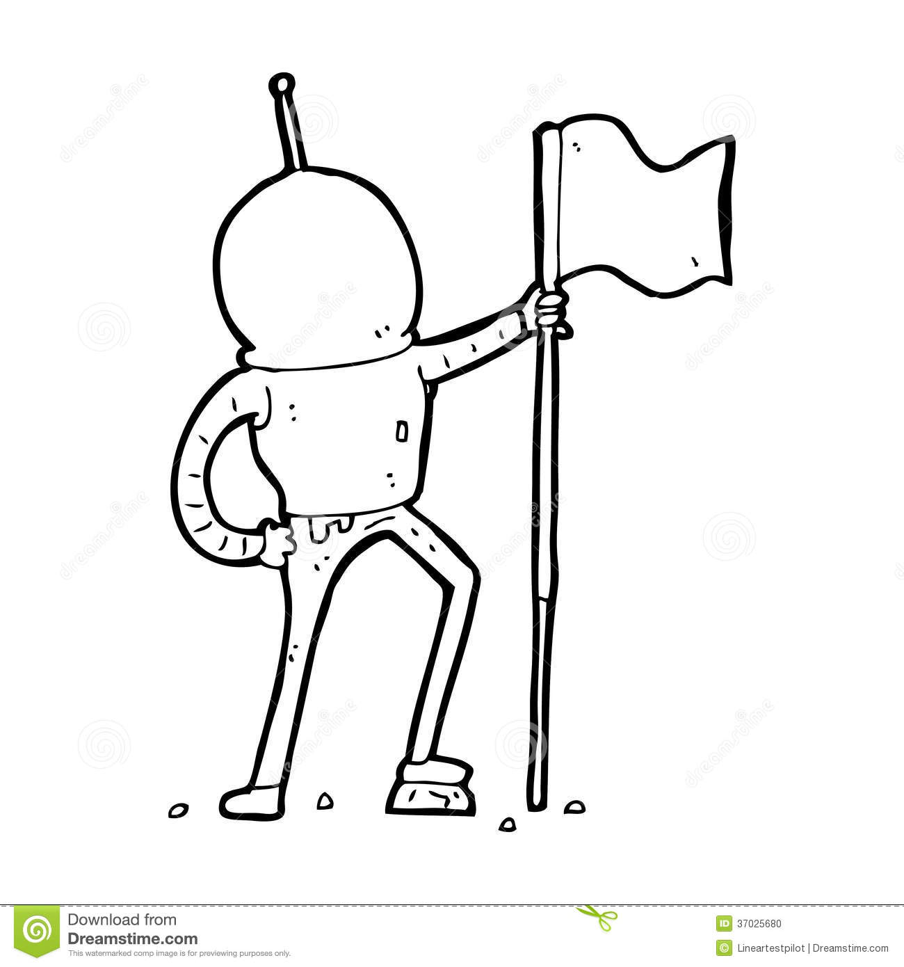 1300x1390 Drawn Astronaut Flag