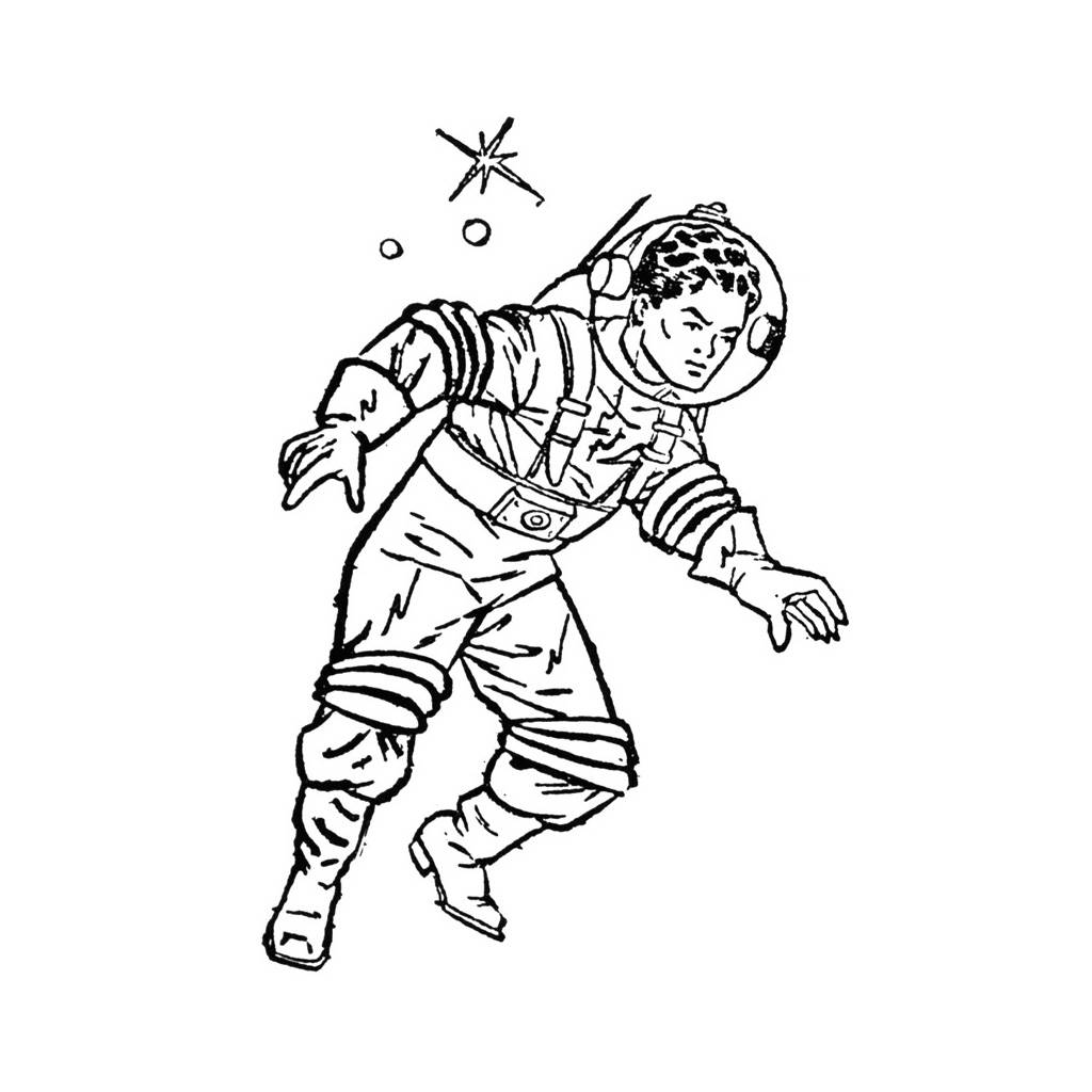 1024x1024 Spaceman. Retro Future Astronauts