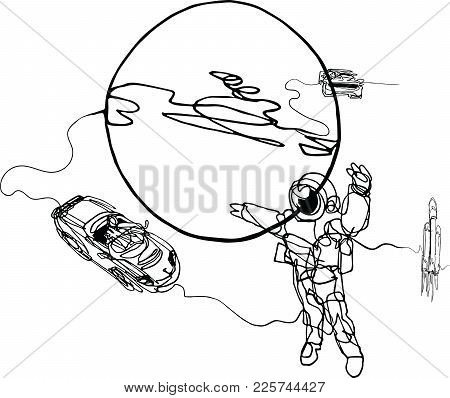 450x398 Astronaut Drawings Images, Illustrations, Vectors
