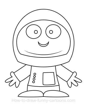 350x426 Drawing An Astronaut Cartoon