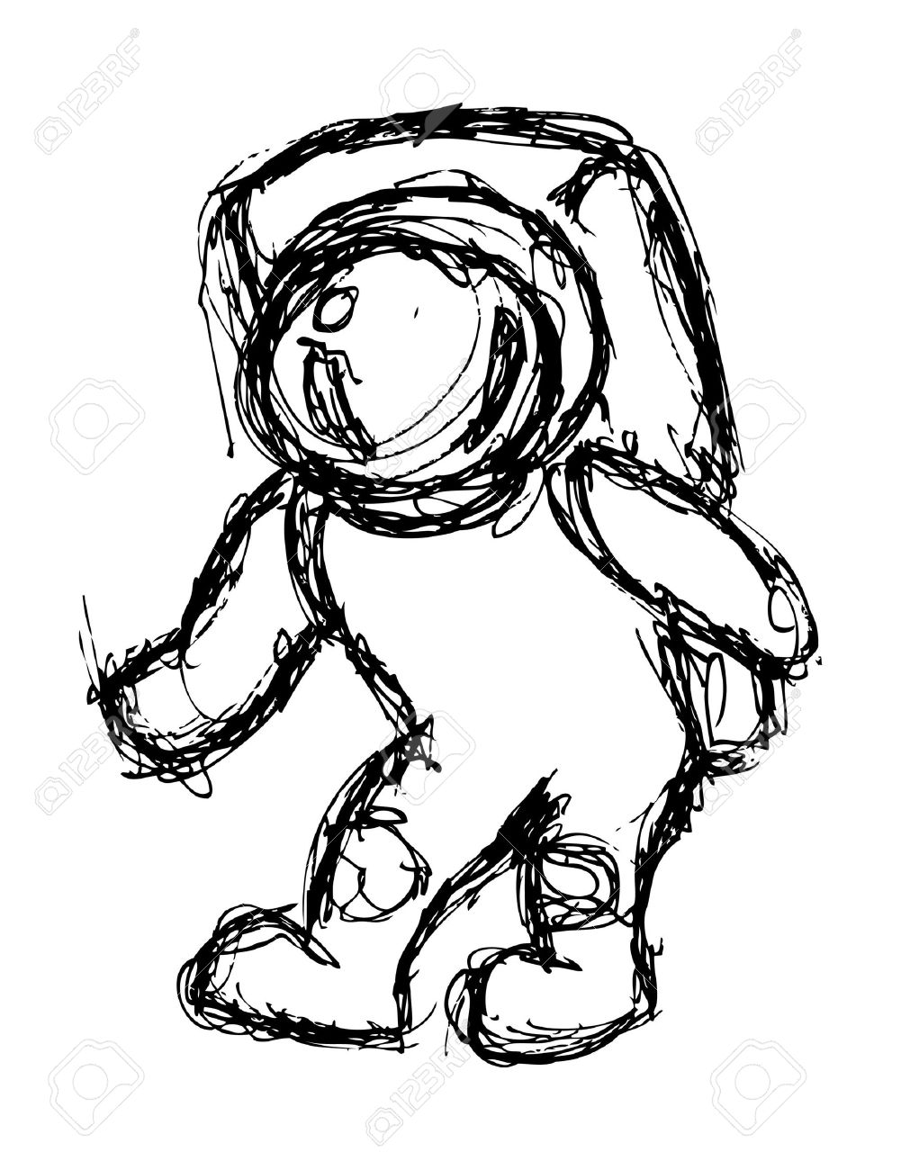1001x1300 Drawn Astronaut Doodle
