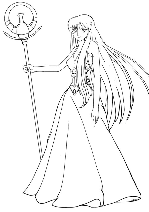 600x849 Saoriathena Fanartlineart By Benwerz