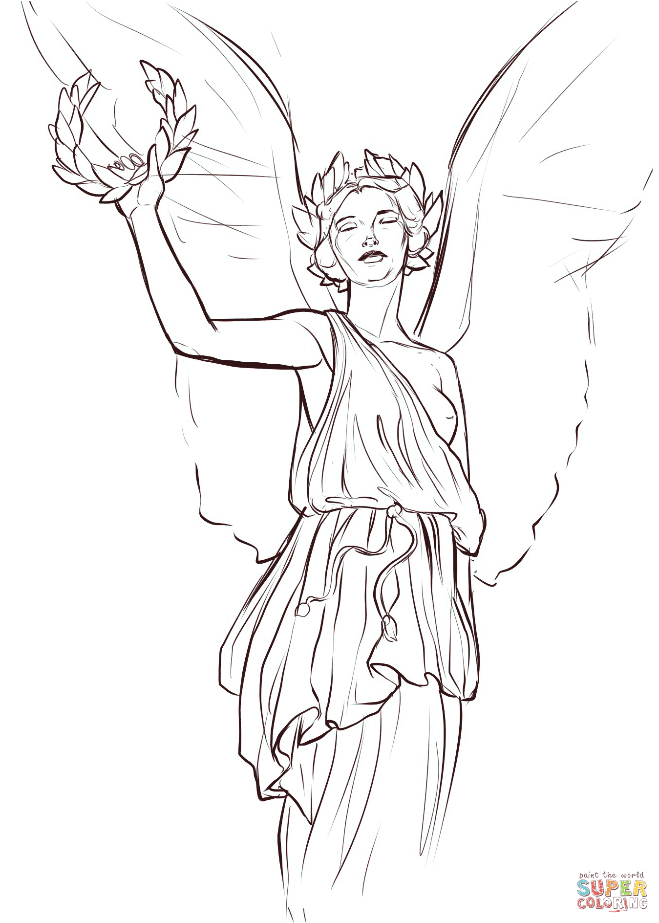 1349x1888 Nike Goddess Of Victory Coloring Page Free Printable Coloring Pages