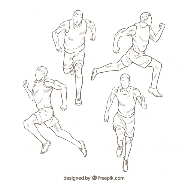 626x626 Hand Drawn Collection Of Athlete Running Vector Free Download