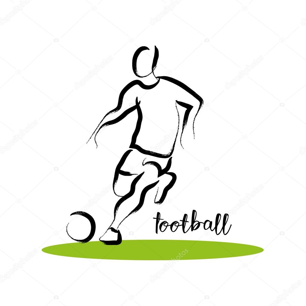 1024x1024 Hand Drawn Vector Sport Athlete Silhouette Isolated. Stock