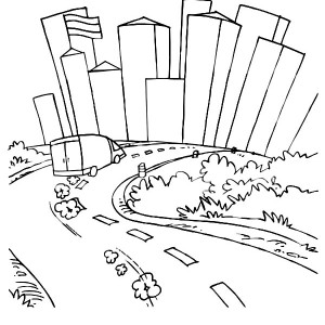 300x300 Chicago Skyline Coloring Page