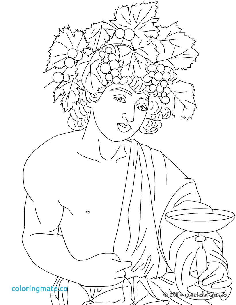 821x1061 Greek Mythology Coloring Pages Fresh Dionysus The Greek God