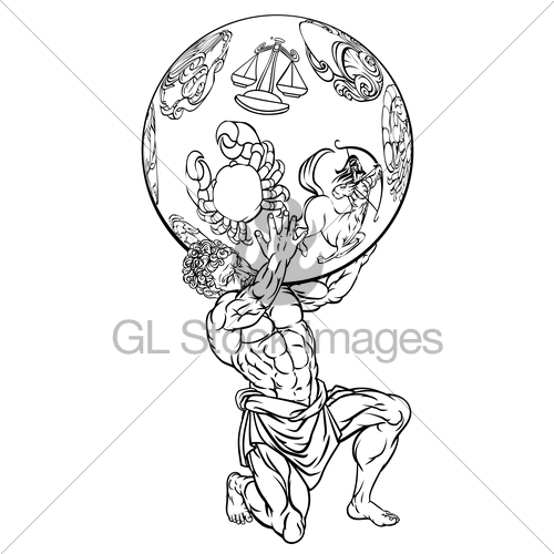 500x500 Atlas Greek Mythology Illustration Gl Stock Images