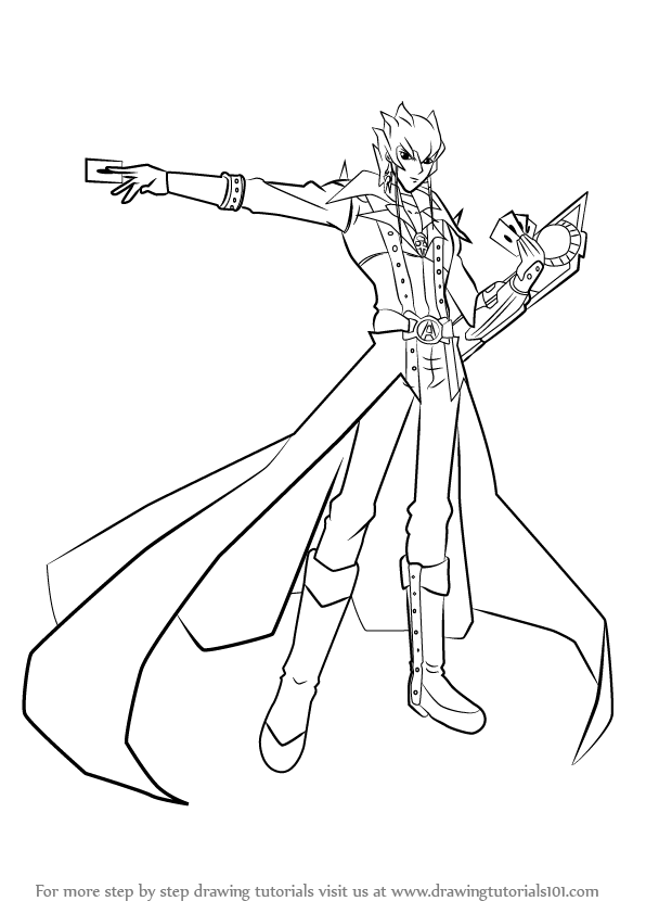 596x842 Learn How To Draw Jack Atlas From Yu Gi Oh! (Yu Gi Oh!) Step By