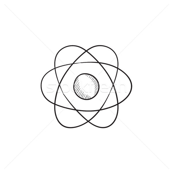 600x600 Atom Sketch Icon. Vector Illustration Andrei Krauchuk (Rastudio