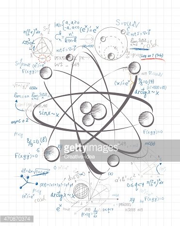 371x464 Atomic Nucleus Drawing On The Paper Stock Vectors
