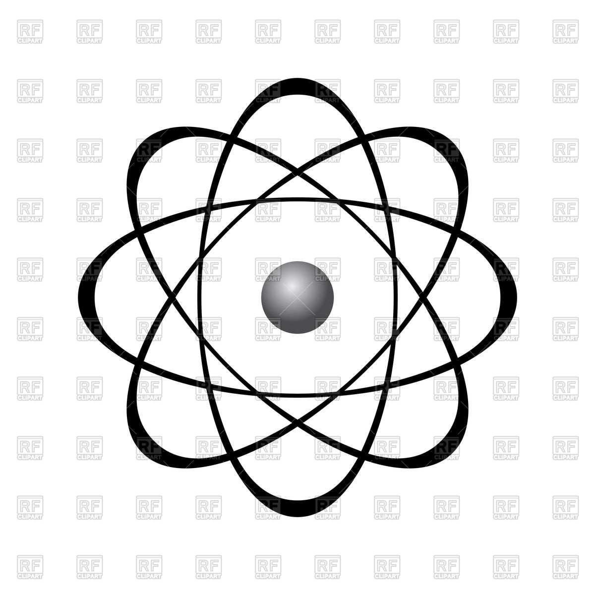 1200x1200 Abstract Model Of Atom Royalty Free Vector Clip Art Image
