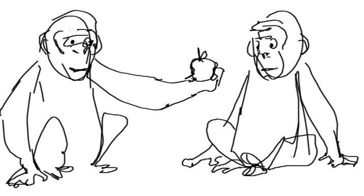 717x386 Morality (1) This Simple Sketch Of A Monkey Giving Another Monkey
