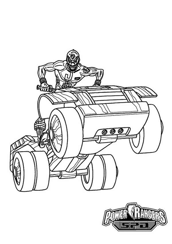 600x849 Power Rangers Spd Ride An Atv Coloring Page For Kids Color Luna