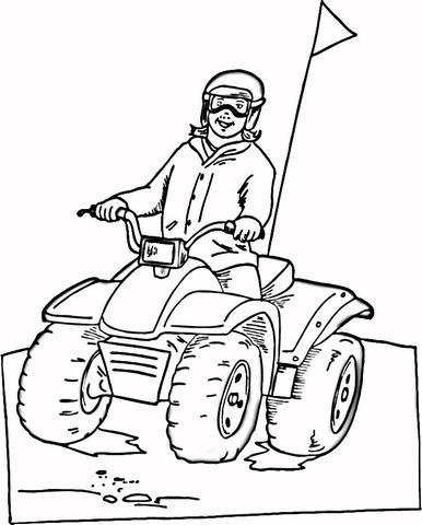 386x480 Riding On Atv Coloring Page Free Printable Coloring Pages