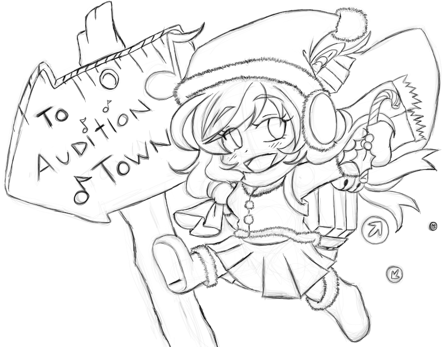 900x700 Audi Chibi Cherbear Christmas Sketch Weasyl