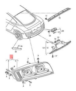249x300 Genuine Tail Light Rear Lamp Right Audi R8 422 423 427 429