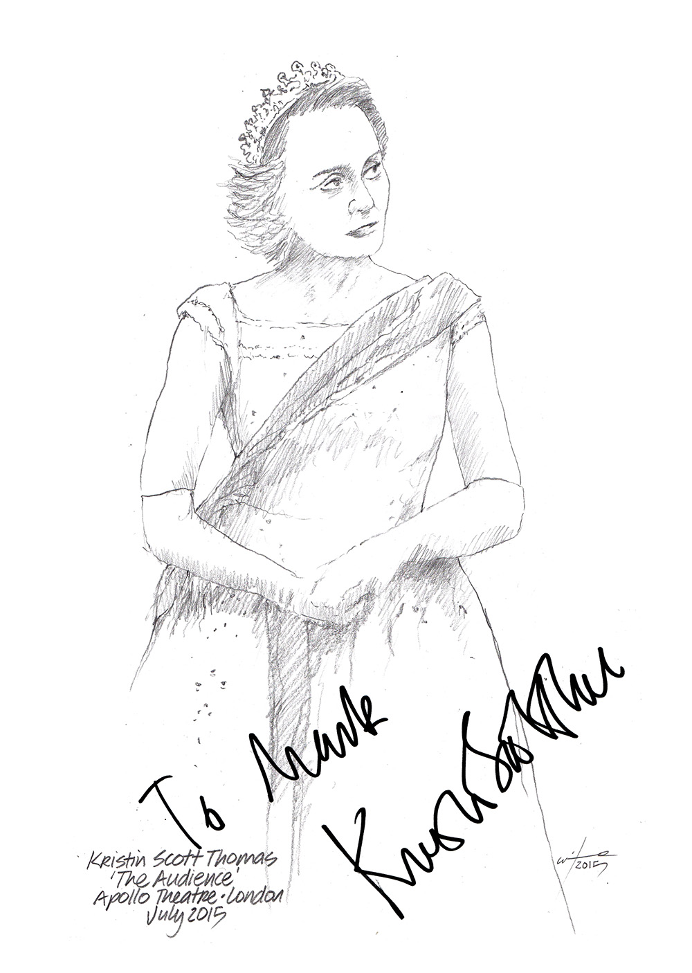 1000x1406 Drawing Kristin Scott Thomas In The Audience Chicanepictures