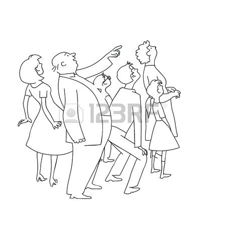 450x450 The Crowd Of Onlookers Watching. The Audience Can See Something